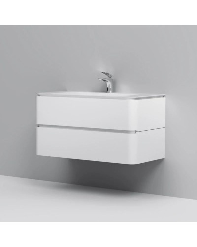 Тумба с раковиной белый глянец 100 см Am.Pm Sensation M30FHX1002WG + M30WPC1001WG