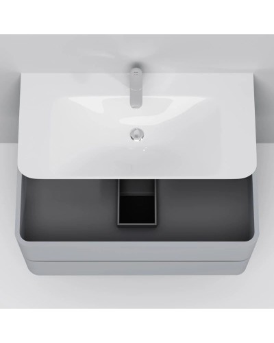 Тумба с раковиной серый шелк глянец 100 см Am.Pm Sensation M30FHX1002FG + M30WPC1001WG