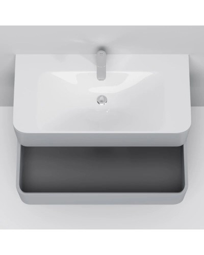 Тумба с раковиной серый шелк глянец 100 см Am.Pm Sensation M30FHX1002FG + M30WPC1001WG