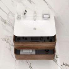 Тумба с раковиной орех 80 см Am.Pm Sensation M30FHX0802NF + M30WPC0801WG