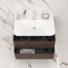 Тумба с раковиной табачный дуб 80 см Am.Pm Sensation M30FHX0802TF + M30WPC0801WG