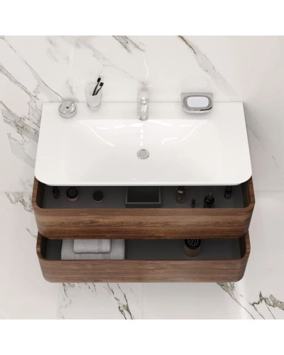 Тумба с раковиной орех 100 см Am.Pm Sensation M30FHX1002NF + M30WPC1001WG