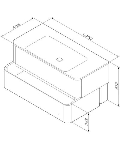 Тумба с раковиной орех 100 см Am.Pm Sensation M30FHX1002NF + M30WPC1001WG