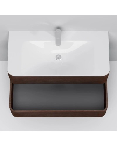 Тумба с раковиной табачный дуб 100 см Am.Pm Sensation M30FHX1002TF + M30WPC1001WG