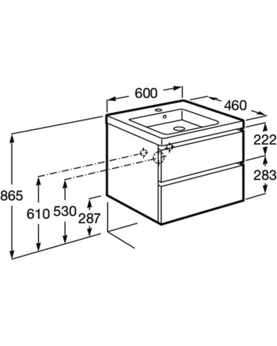 Тумба с раковиной белый глянец 60 см Roca Domi 857532806 + 3279A8000