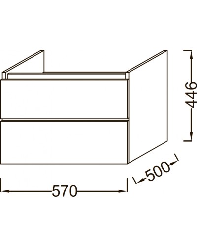 Тумба под раковину Jacob Delafon Parallel 57 EB504-E10 подвесная Квебекский дуб