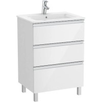 Тумба с раковиной белый глянец 60,5 см Roca The Gap 857552806 + 32799E000