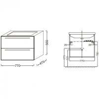 Тумба под раковину Jacob Delafon Struktura 77 EB1277-N18 подвесная Белая