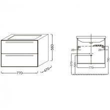 Тумба под раковину Jacob Delafon Struktura 77 EB1277-N18 подвесная Белая