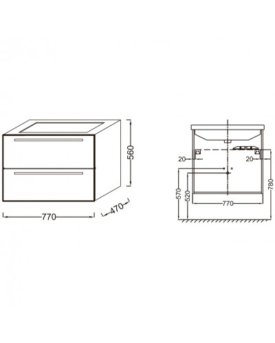 Тумба под раковину Jacob Delafon Struktura 77 EB1277-N18 подвесная Белая