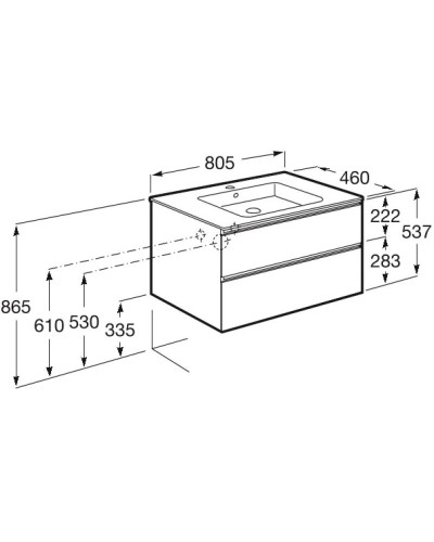 Тумба с раковиной белый глянец 80,5 см Roca The Gap 857551806 + 32799C000