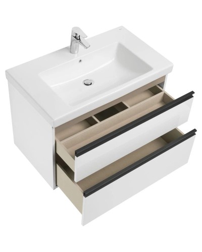 Тумба с раковиной белый глянец 80 см Roca Domi 857536806 + 3270M0004