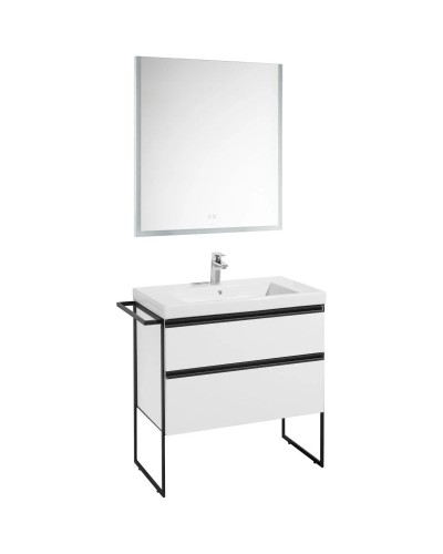 Тумба с раковиной белый глянец 80 см Roca Domi 857536806 + 3270M0004