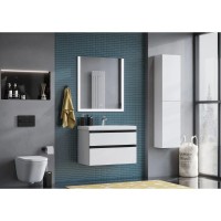 Тумба с раковиной белый глянец 80 см Roca Domi 857536806 + 3279A4000