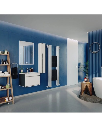 Тумба с раковиной белый глянец/черный 60 см Roca Aneto 857429806 + 32799E000