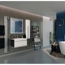 Тумба с раковиной белый глянец/черный 80 см Roca Aneto 857430806 + 32799C000