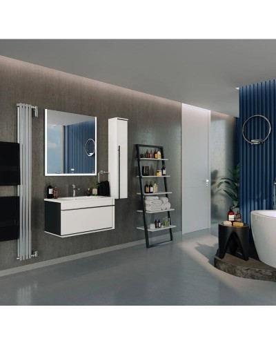 Тумба с раковиной белый глянец/черный 80 см Roca Aneto 857430806 + 32799C000