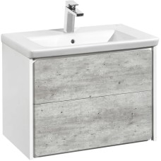 Тумба с раковиной бетон/белый матовый 70 см Roca Ronda ZRU9303003 + 327471000
