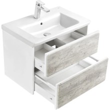 Тумба с раковиной бетон/белый матовый 70 см Roca Ronda ZRU9303003 + 327471000