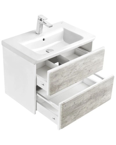 Тумба с раковиной бетон/белый матовый 70 см Roca Ronda ZRU9303003 + 327471000
