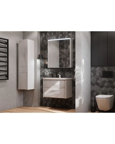 Тумба с раковиной бетон/белый матовый 70 см Roca Ronda ZRU9303003 + 327471000