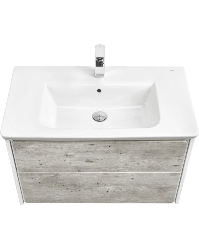 Тумба с раковиной бетон/белый матовый 80 см Roca Ronda ZRU9303004 + 327470000