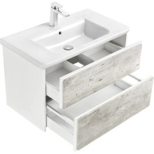 Тумба с раковиной бетон/белый матовый 80 см Roca Ronda ZRU9303004 + 327470000