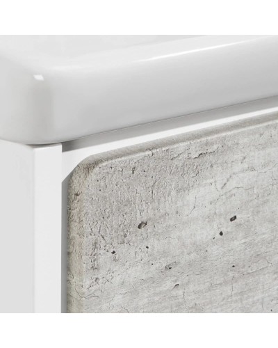 Тумба с раковиной бетон/белый матовый 80 см Roca Ronda ZRU9303004 + 327470000