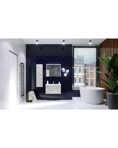 Тумба с раковиной бетон/белый матовый 80 см Roca Ronda ZRU9303004 + 327470000