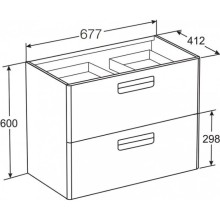 Тумба с раковиной белый глянец 70 см Roca The Gap ZRU9302878 + 327471000