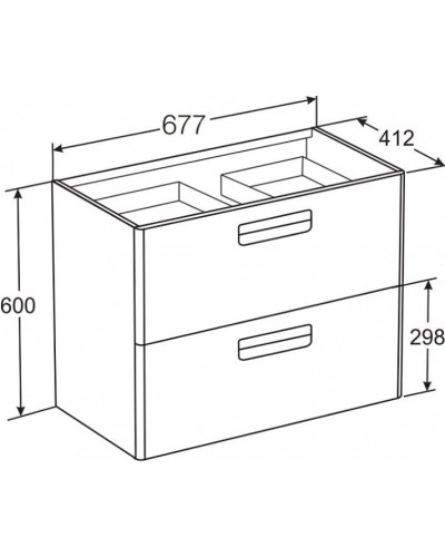 Тумба с раковиной белый глянец 70 см Roca The Gap ZRU9302878 + 327471000