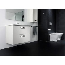 Тумба с раковиной белый глянец 80 см Roca The Gap ZRU9302877 + 327470000