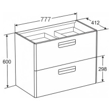 Тумба с раковиной белый глянец 80 см Roca The Gap ZRU9302877 + 327470000