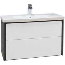 Тумба с раковиной белый глянец/антрацит 80 см Roca Ronda ZRU9302965 + 327470000
