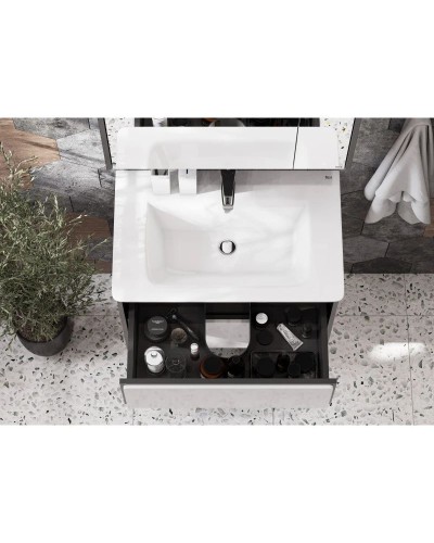 Тумба с раковиной белый глянец/антрацит 70 см Roca Ronda ZRU9302964 + 327471000