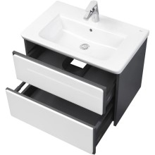 Тумба с раковиной белый глянец/антрацит 70 см Roca Ronda ZRU9302964 + 327471000