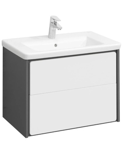 Тумба с раковиной белый глянец/антрацит 60 см Roca Ronda ZRU9302963 + 327472000