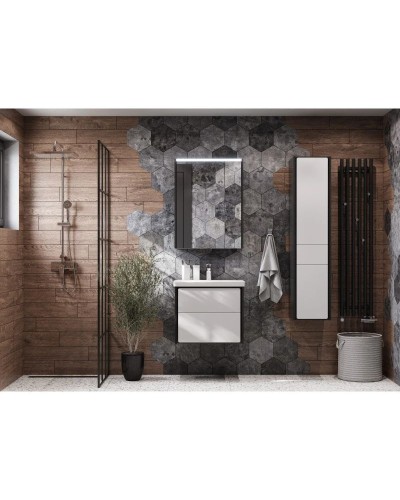 Тумба с раковиной белый глянец/антрацит 60 см Roca Ronda ZRU9302963 + 327472000