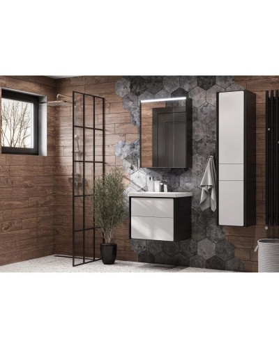 Тумба с раковиной белый глянец/антрацит 60 см Roca Ronda ZRU9302963 + 327472000