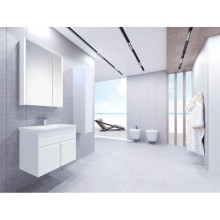 Тумба с раковиной белый глянец 80 см Roca Up ZRU9303012 + 327470000