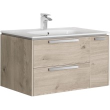 Тумба с раковиной светлый дуб 80 см Roca Lago 857296444 + 32799C000