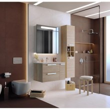 Тумба с раковиной светлый дуб 80 см Roca Lago 857296444 + 32799C000