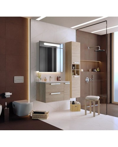 Тумба с раковиной светлый дуб 80 см Roca Lago 857296444 + 32799C000