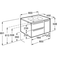 Тумба с раковиной светлый дуб 80 см Roca Lago 857296444 + 32799C000