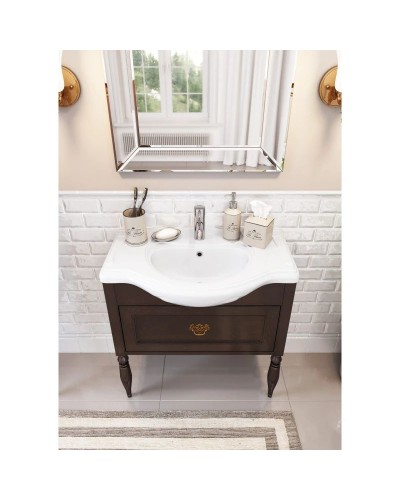 Тумба с раковиной дуб тёмный шоколад 105,5 см Roca America Evolution L ZRU9302944 + 327205000