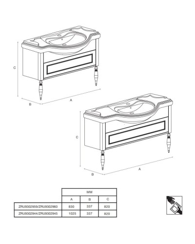 Тумба с раковиной дуб молочный 85 см Roca America Evolution L ZRU9302960 + 327206000