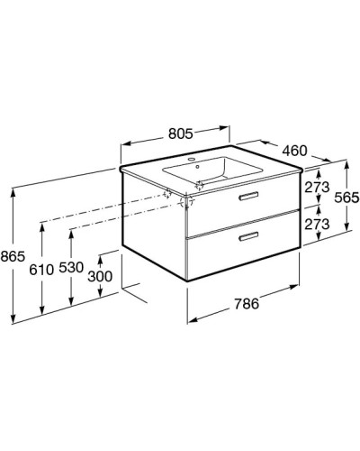 Тумба с раковиной венге 80,5 см Roca Victoria Nord ZRU9000031 + 32799C000