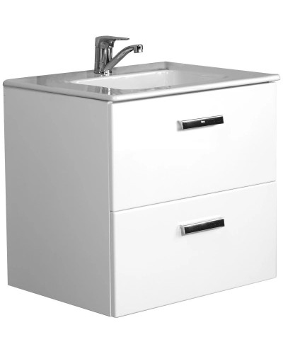 Тумба с раковиной белый глянец 60,5 см Roca Victoria Nord ZRU9000028 + 32799E000