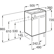 Тумба с раковиной белый глянец 50,5 см Roca Debba ZRU9302710 + 32799J00Y