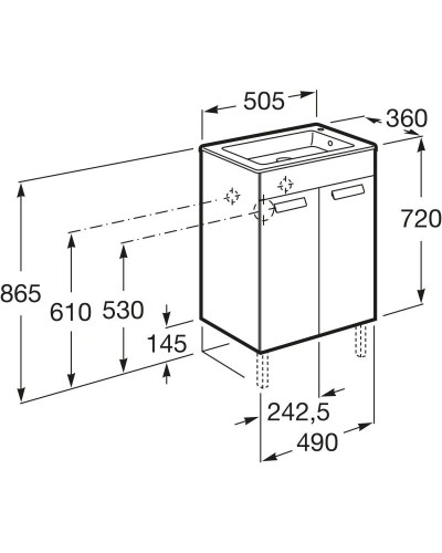 Тумба с раковиной белый глянец 50,5 см Roca Debba ZRU9302710 + 32799J00Y